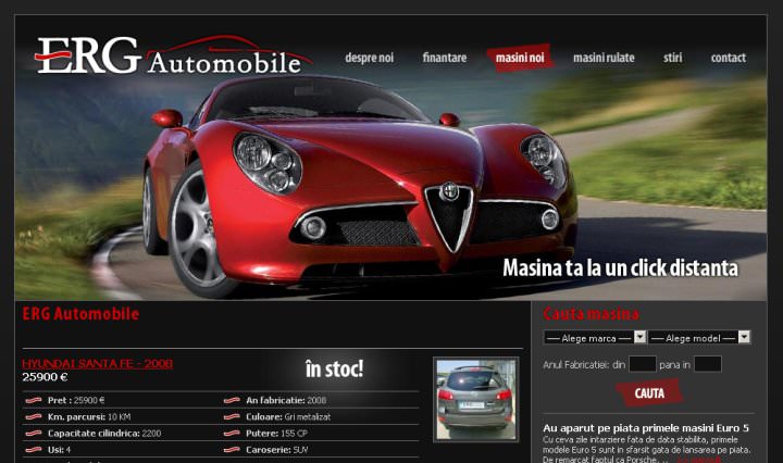 Screenshots of ERG Automobile