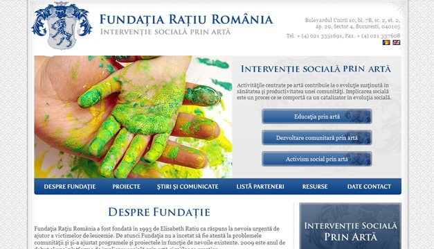 Screenshots of Ratiu Foundation