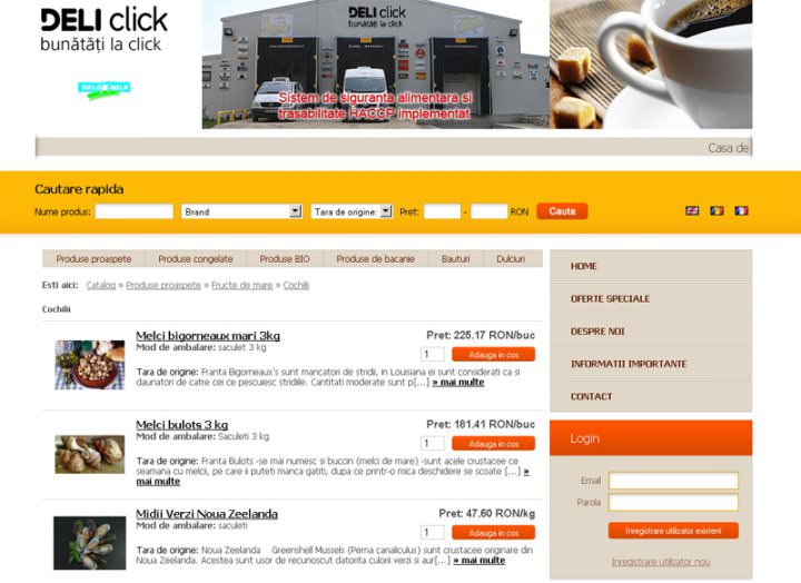 Screenshots of Deliclick