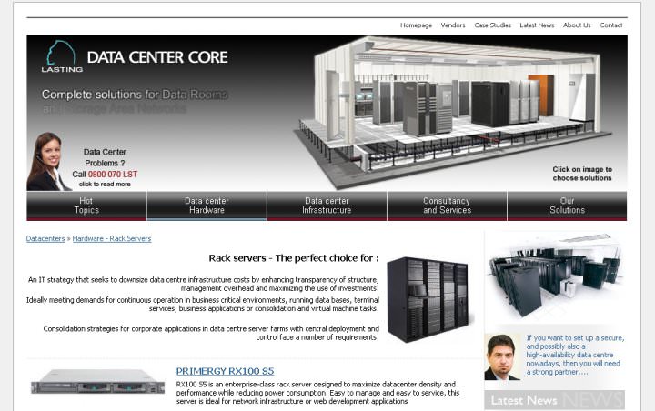 Screenshots of Lasting Datacenters