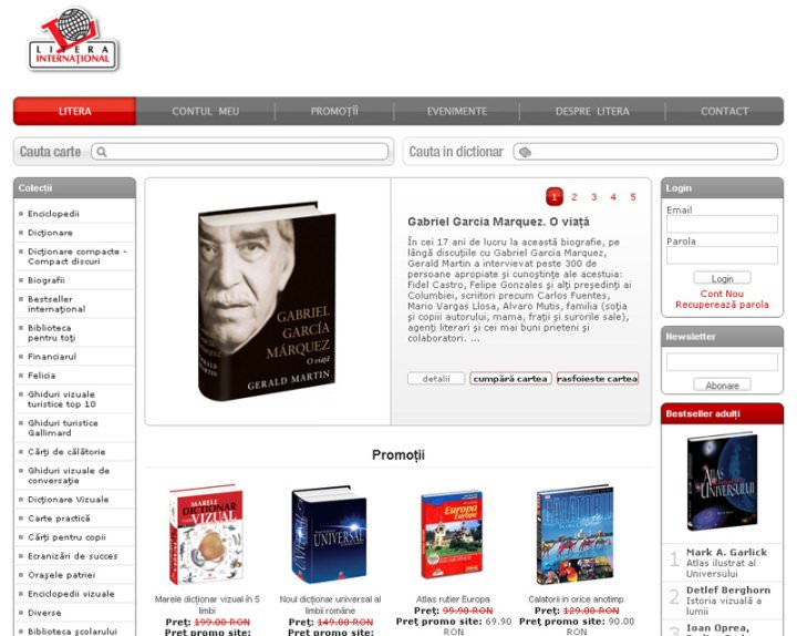 Screenshots of Editura Litera