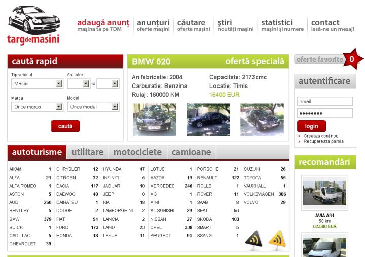 Screenshots of Targ de masini