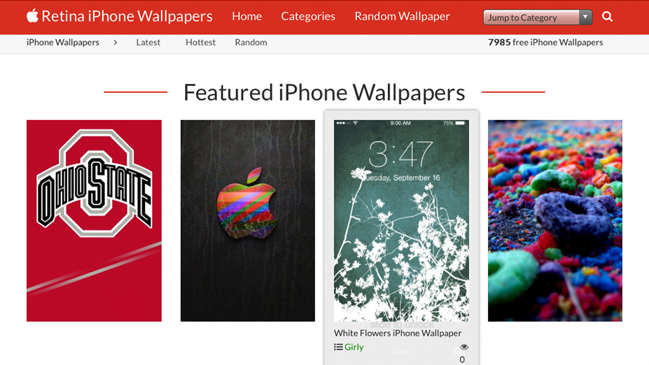 Screenshots of iPhone Wallpapers