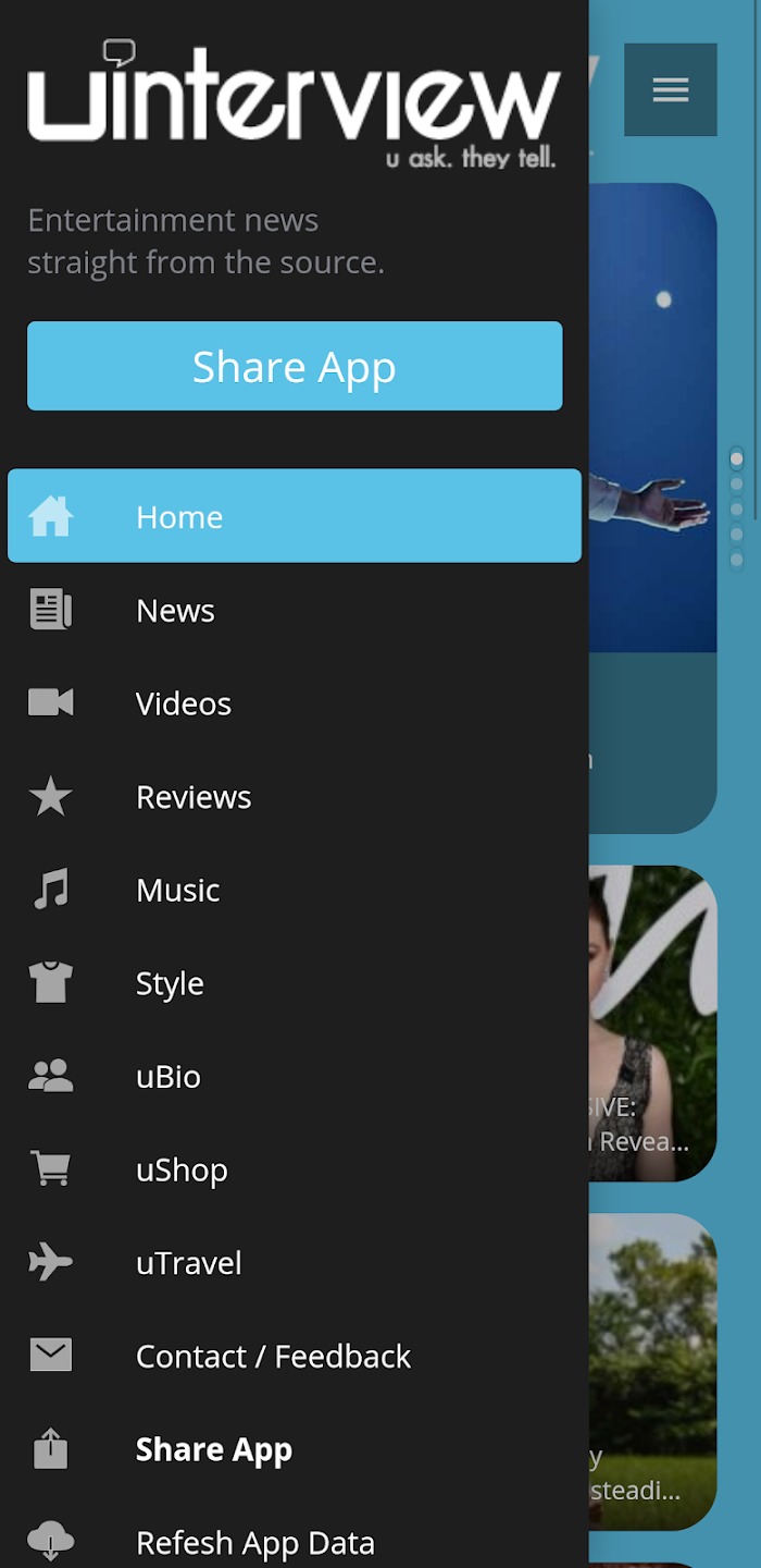 Screenshots of uInterview Phone App