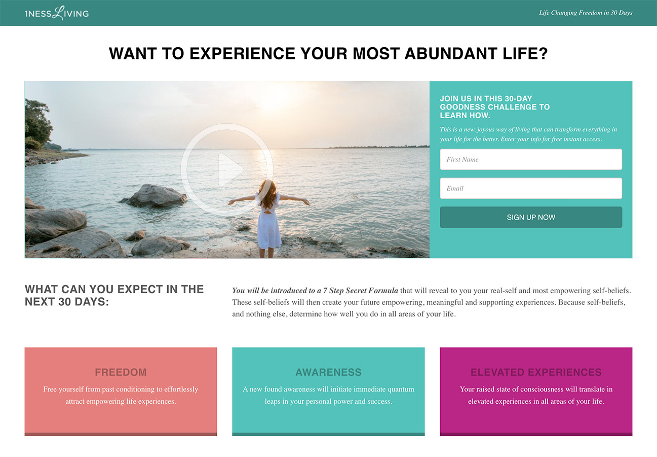 Screenshots of 1ness Living