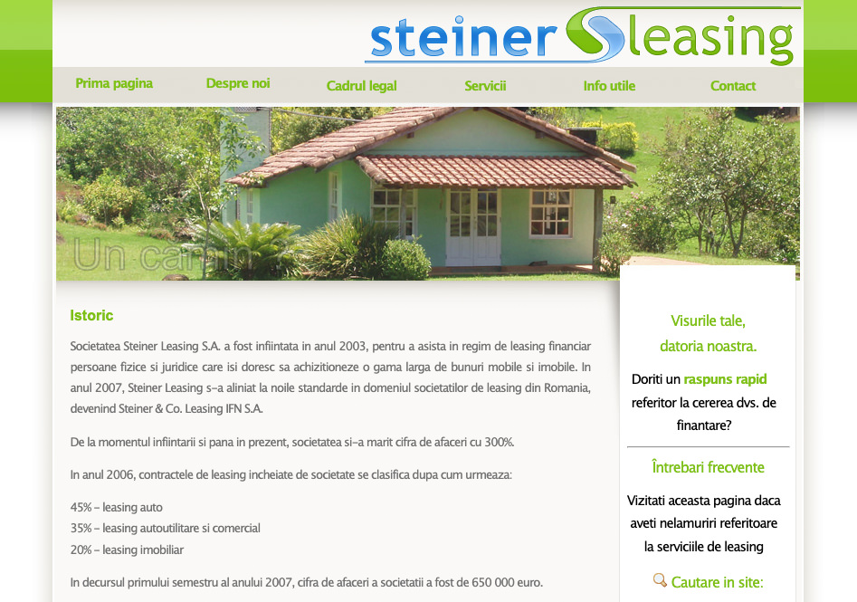Screenshots of Steiner Leasing