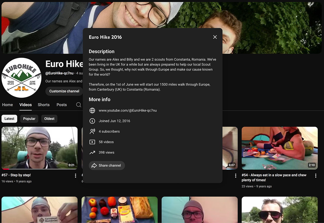 Screenshots of Euro Hike 2016