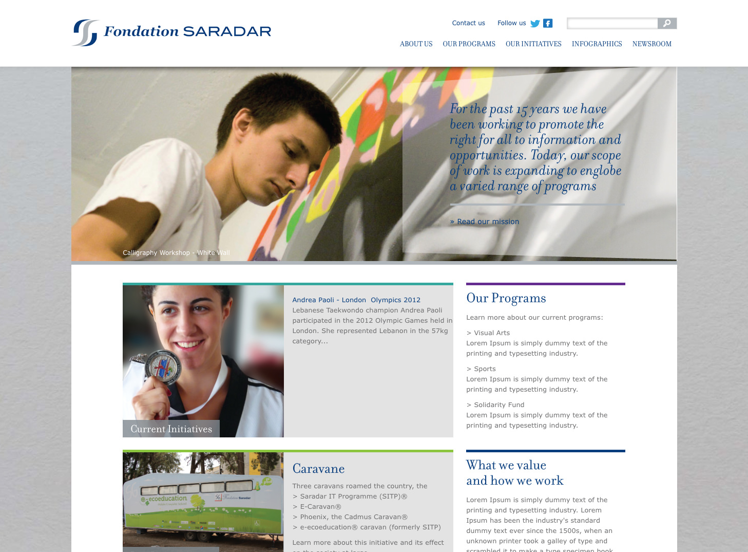 Screenshots of Fondation Saradar
