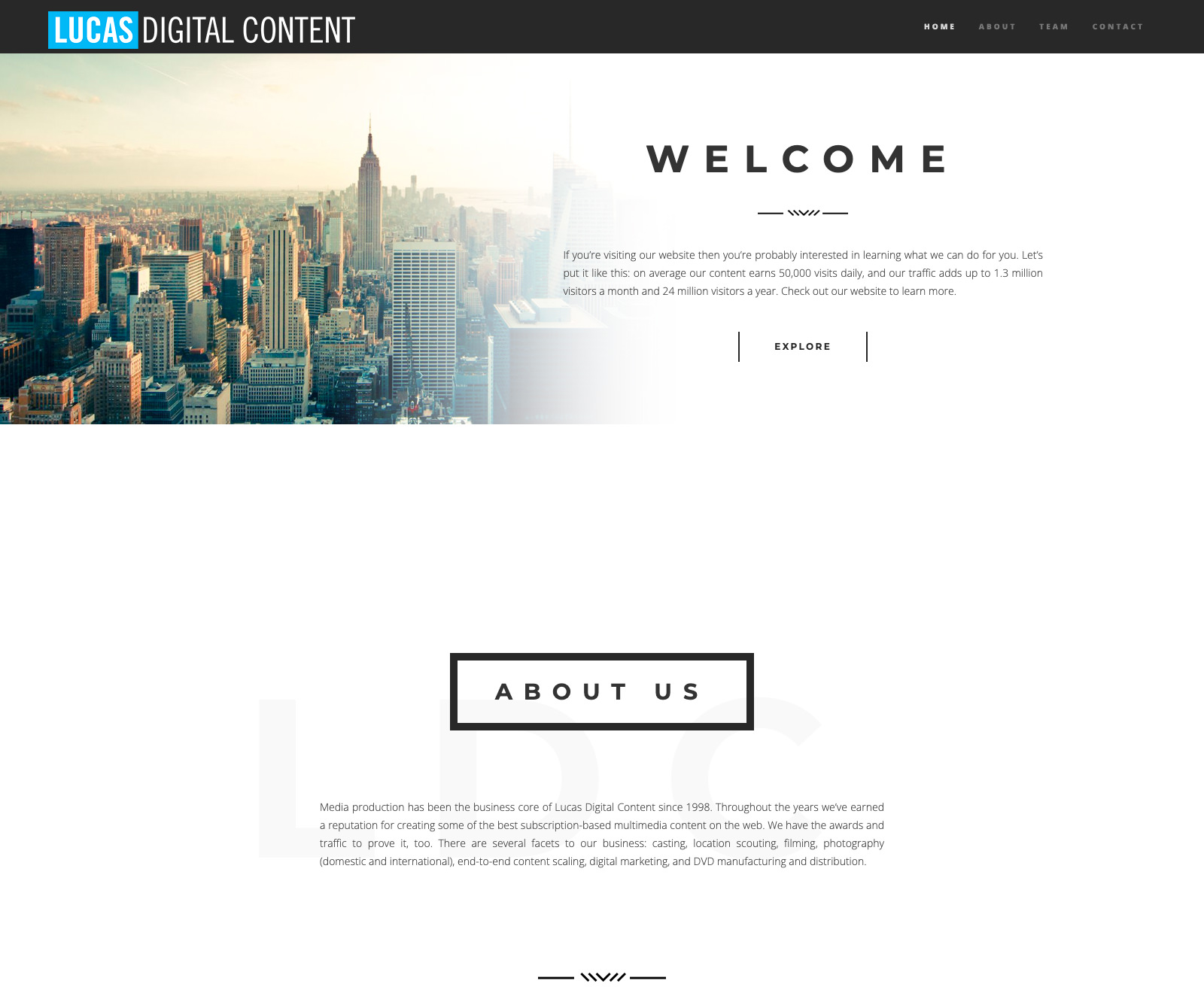 Screenshots of Lucas Digital Content